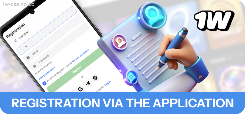 Register through the 1w application today and start playing