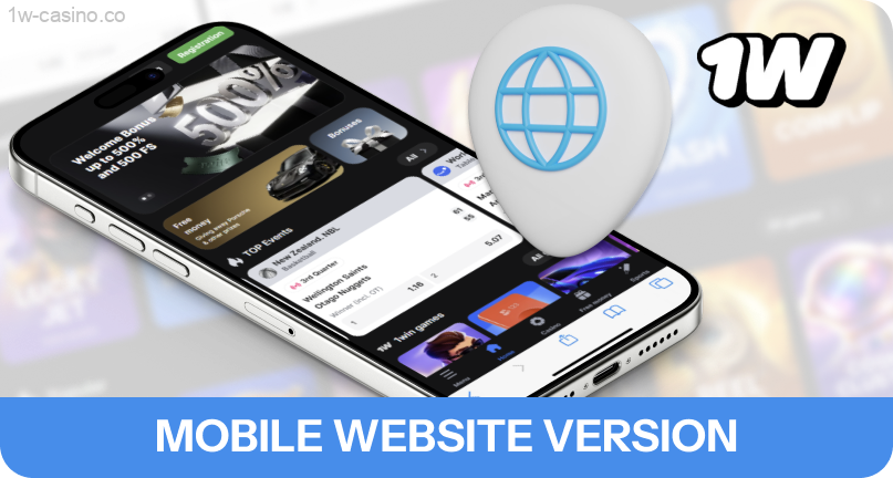 Users can open 1w the site using Safari or Chrome