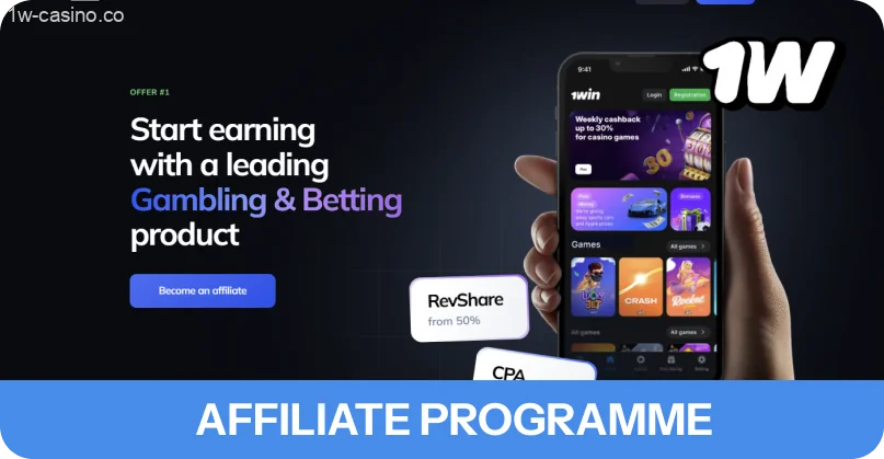 Earn maximum commissions as an official 1w affiliate partner!