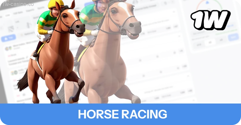 Track live odds and place winning horse racing bets on 1w!