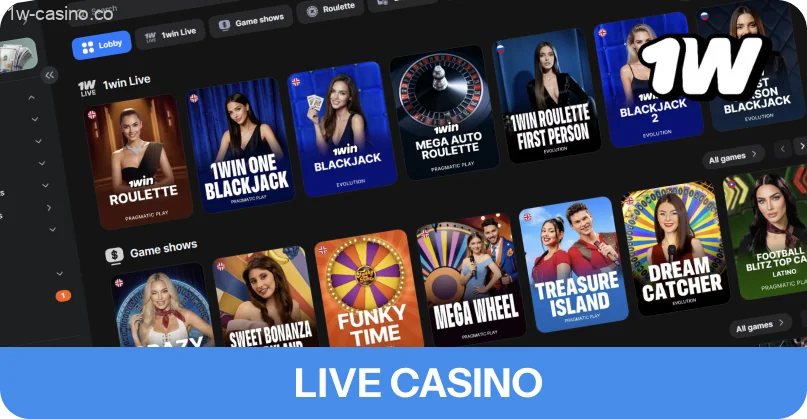 Experience authentic live dealer action streamed on 1w!