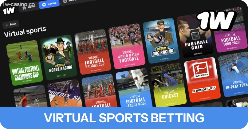 Bet on 24/7 virtual sports instantly on 1w!